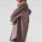 Pinstripe Daylight Button Down Long‑Sleeve — Mushroom/Ivory