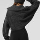 Marl Sweater 1/4 Zip Crew Sweatshirt — Black Marl