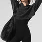 Marl Sweater 1/4 Zip Crew Sweatshirt — Black Marl