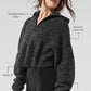 Marl Sweater 1/4 Zip Crew Sweatshirt — Black Marl