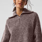 Marl Sweater 1/4 Zip Crew Sweatshirt — Mushroom Marl