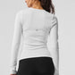 Ribbed Modal Long‑Sleeve — White