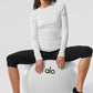 Ribbed Modal Long‑Sleeve — White