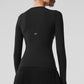 Ribbed Modal Long‑Sleeve — Black