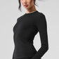 Ribbed Modal Long‑Sleeve — Black
