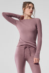Ribbed Modal Long‑Sleeve — Smoky Quartz
