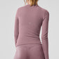 Ribbed Modal Long‑Sleeve — Smoky Quartz
