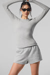 Ribbed Modal Long‑Sleeve — Athletic Heather Grey