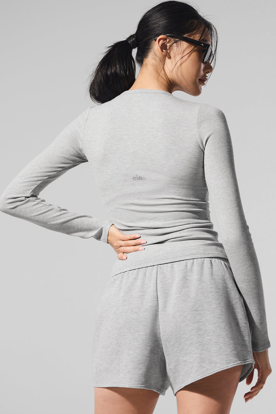 Ribbed Modal Long‑Sleeve — Athletic Heather Grey