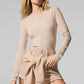 Ribbed Modal Long‑Sleeve — Macadamia