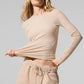 Ribbed Modal Long‑Sleeve — Macadamia