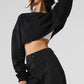 Extreme Cropped Crew Sweatshirt — Black