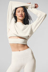 Extreme Cropped Crew Sweatshirt — Ivory