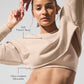 Extreme Cropped Crew Sweatshirt — Macadamia
