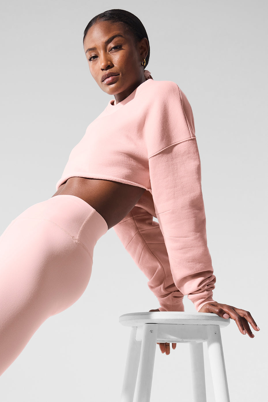 Extreme Cropped Crew Sweatshirt — Pink Quartz