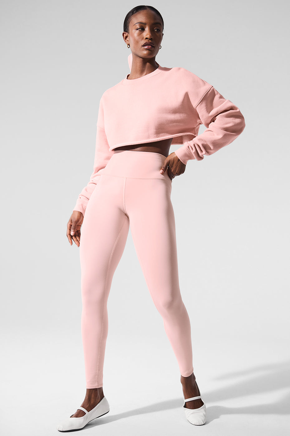 Extreme Cropped Crew Sweatshirt — Pink Quartz
