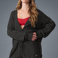 Cable Knit Winter Bliss Cardigan — Dark Heather Grey
