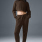 Cable Knit Cropped Winter Bliss Turtleneck Long‑Sleeve — Espresso