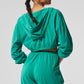 Cropped Breezy Full — Zip Hooded Sweatshirt — Spruce Green