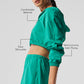 Cropped Breezy Full — Zip Hooded Sweatshirt — Spruce Green