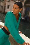 Cropped Breezy Full — Zip Hooded Sweatshirt — Spruce Green