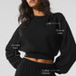 Cropped Accolade Crewneck — Black