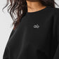 Cropped Accolade Crewneck — Black