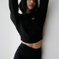 Cropped Accolade Crewneck — Black