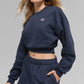 Cropped Accolade Crewneck — Navy