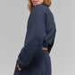 Cropped Accolade Crewneck — Navy