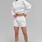 Cropped Accolade Crewneck — White