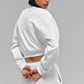 Cropped Accolade Crewneck — White