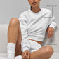 Cropped Accolade Crewneck — White