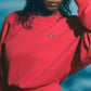 Cropped Accolade Crewneck — Candy Red