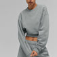 Cropped Accolade Crewneck — Lunar Grey
