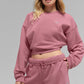 Cropped Accolade Crewneck — Pink Wild Rose