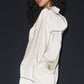 Courchevel Silk Button Down — Ivory/Black
