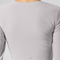 Washed Alosoft Crop Finesse Long‑Sleeve — Grey Sky Wash