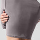 Washed Alosoft Crop Finesse Long‑Sleeve — Cool Grey Wash
