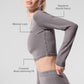 Washed Alosoft Crop Finesse Long‑Sleeve — Cool Grey Wash