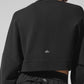 Cropped Sway Crew Neck Crew Sweatshirt — Black