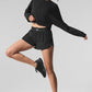 Cropped Sway Crew Neck Crew Sweatshirt — Black