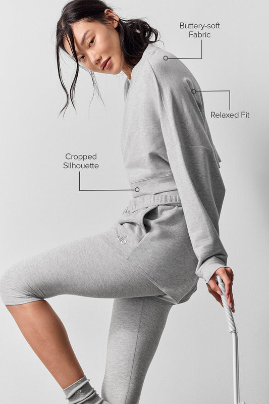 Cropped Sway Crew Neck Crew Sweatshirt — Athletic Heather Grey