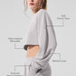 Washed Extreme Cropped Crew Sweatshirt — Grey Sky Wash