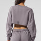 Washed Extreme Cropped Crew Sweatshirt — Cool Grey Wash