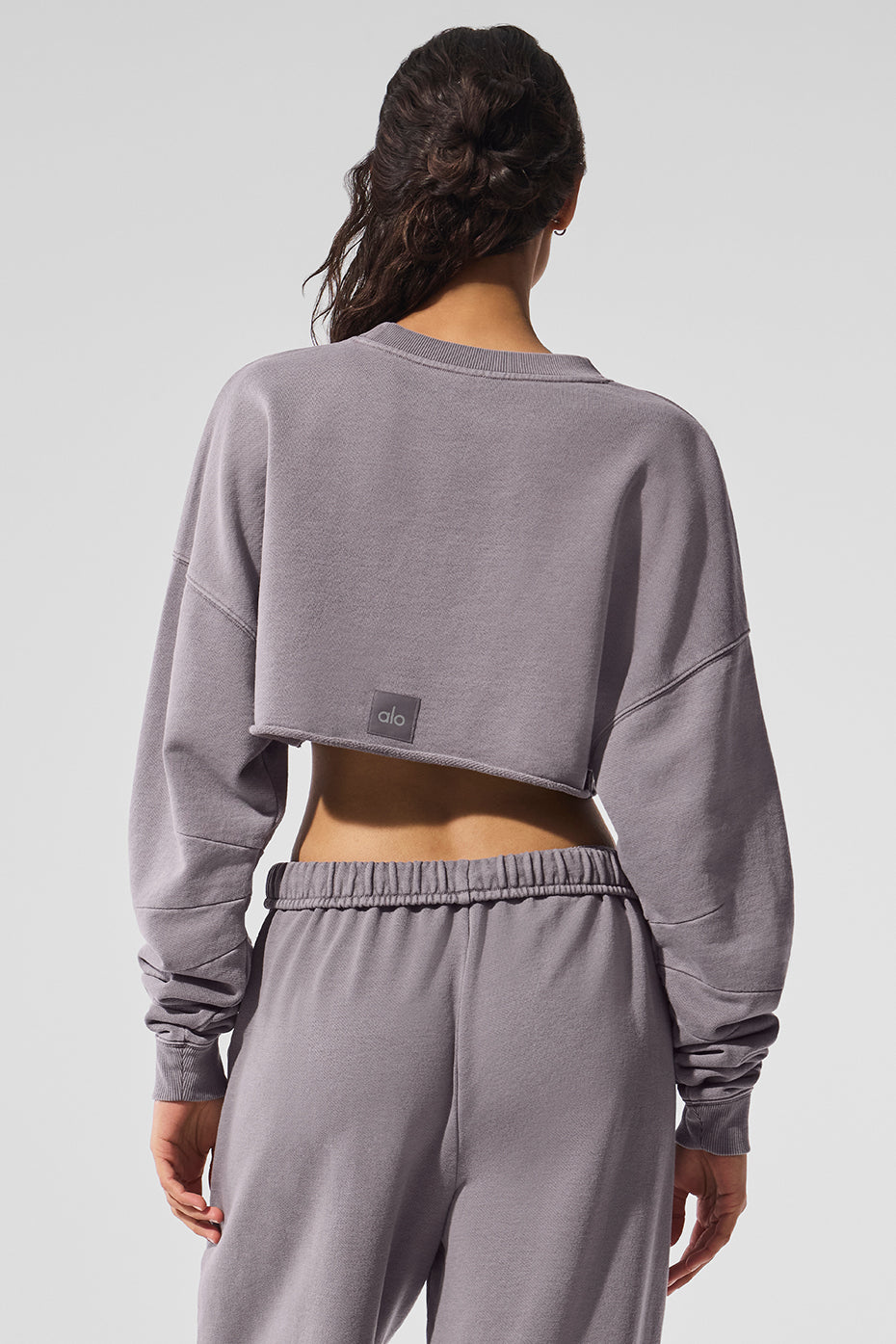 Washed Extreme Cropped Crew Sweatshirt — Cool Grey Wash