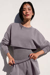 Washed Extreme Cropped Crew Sweatshirt — Cool Grey Wash