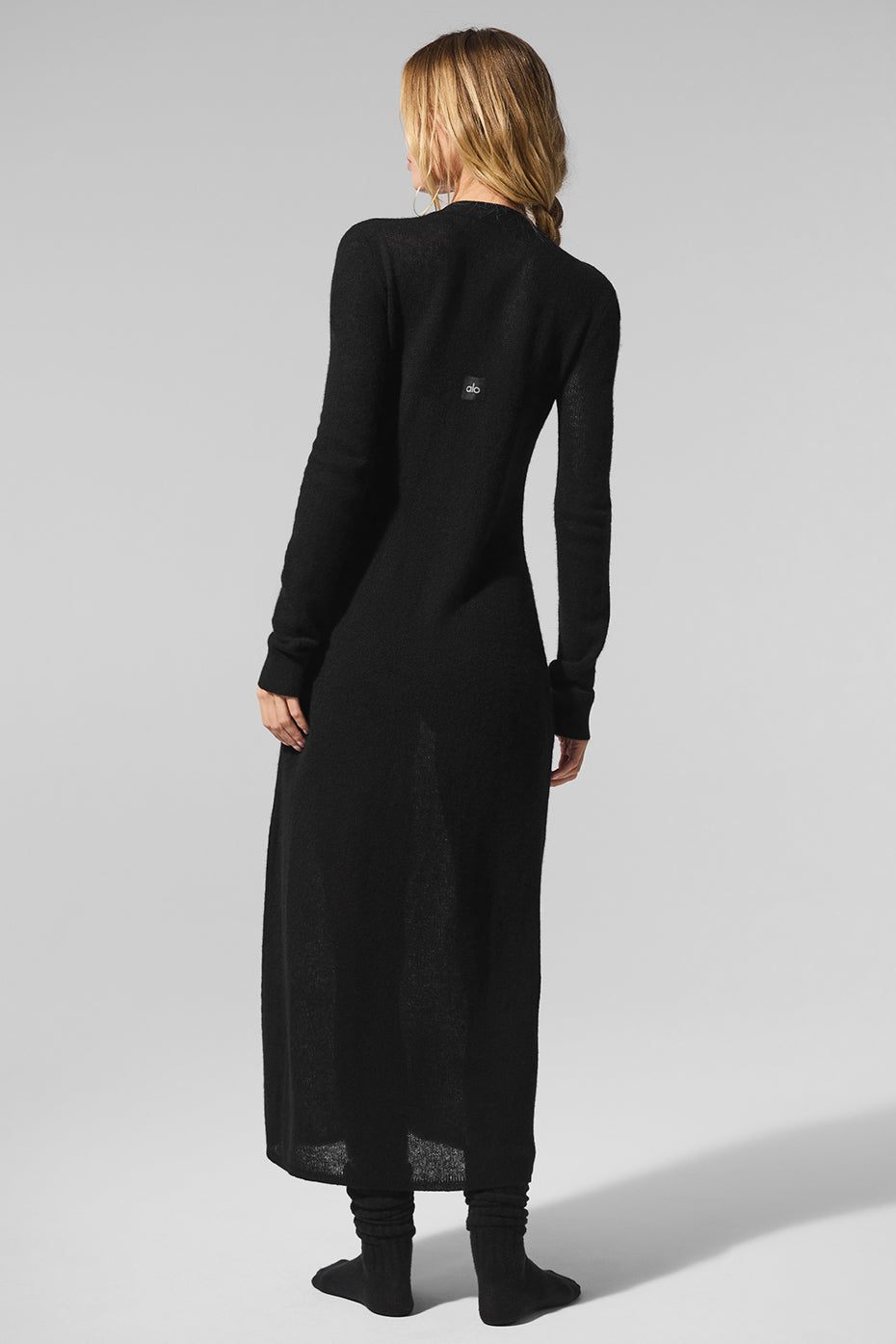 Sheer Cashmere Long Cardigan — Black