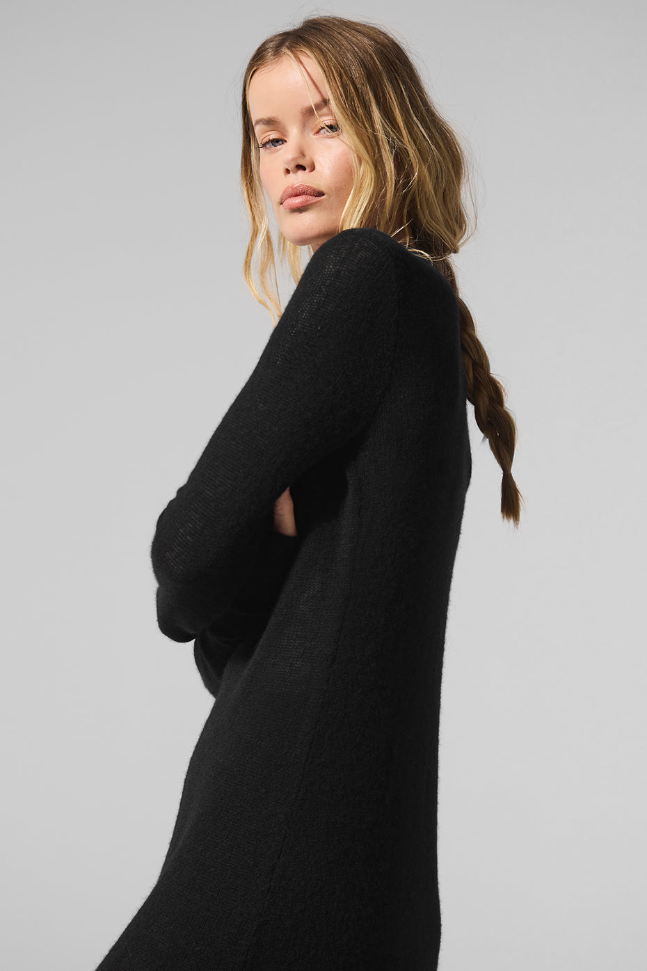 Sheer Cashmere Long Cardigan — Black