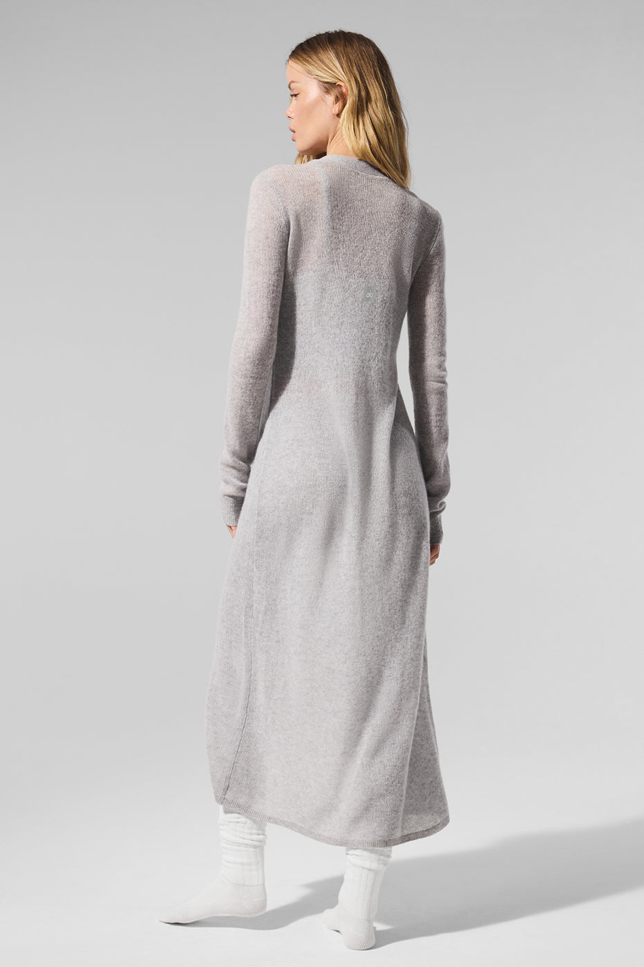 Sheer Cashmere Long Cardigan — Athletic Heather Grey